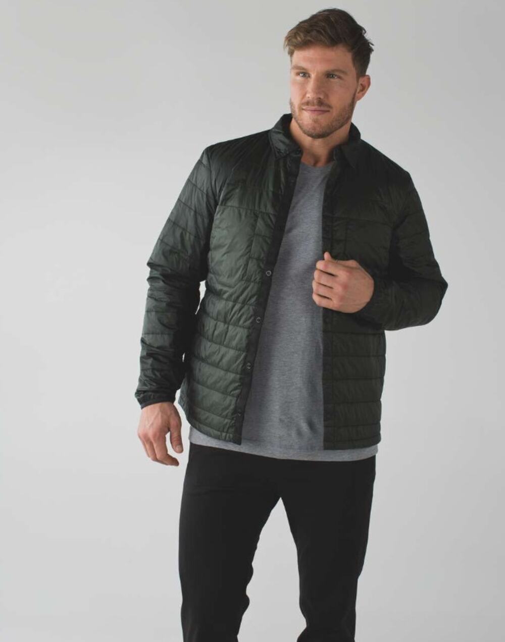 Lululemon EUC Ukee Puffer Shirt Jacket Size M Gator Green Insulated M4XYAS $198